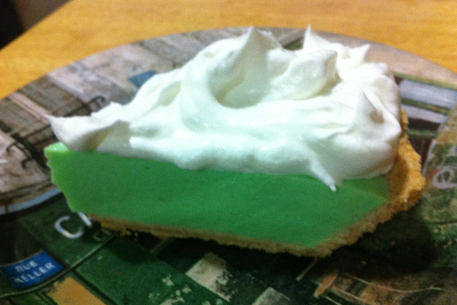 Key Lime Pie topped with Cool Whip