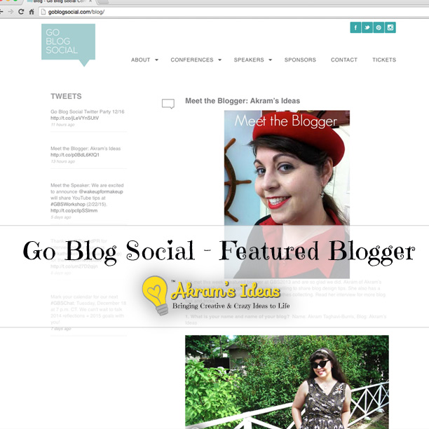 Akram's Ideas: Go Blog Social - Featured Blogger
