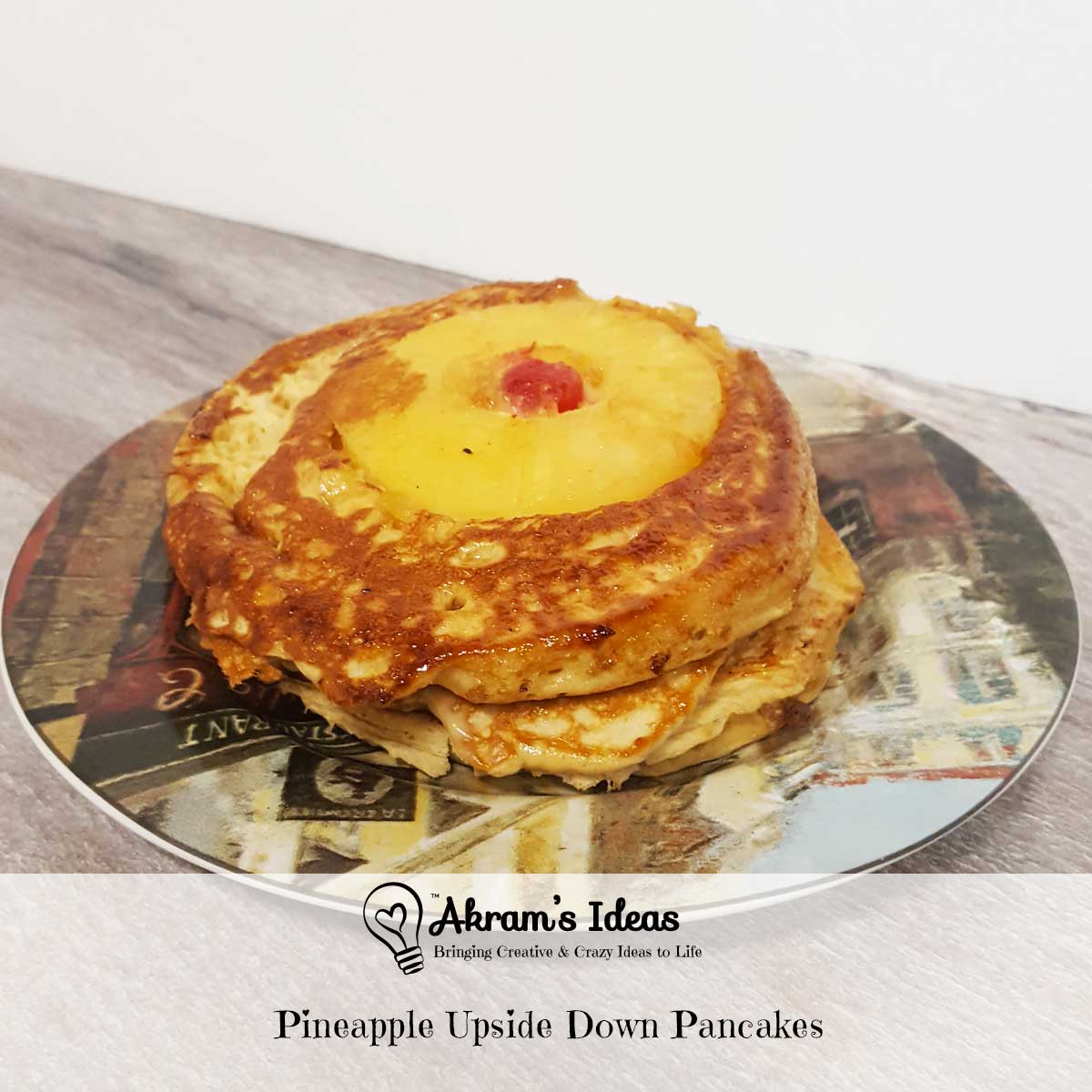 Learn how to make these golden brown sugar Pineapple Upside Down Pancakes perfect for a springtime brunch.