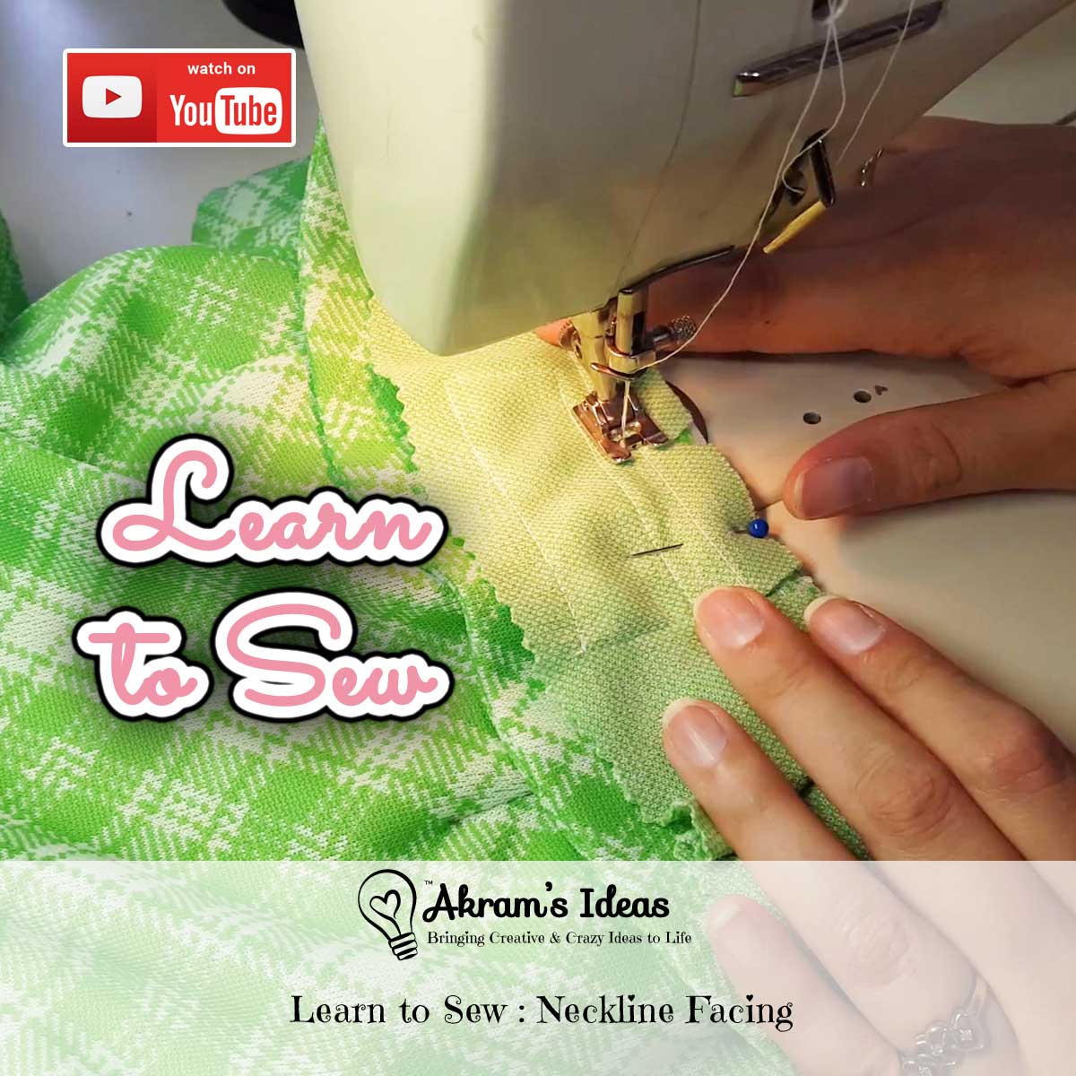 Learn how to insert a traditional neckline facing around the neckline of a garment.