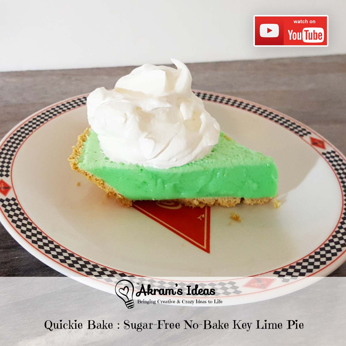 Learn how to make this easy sugar-free no-bake Key Lime Pie with fresh lime juice and lime Jell-O.