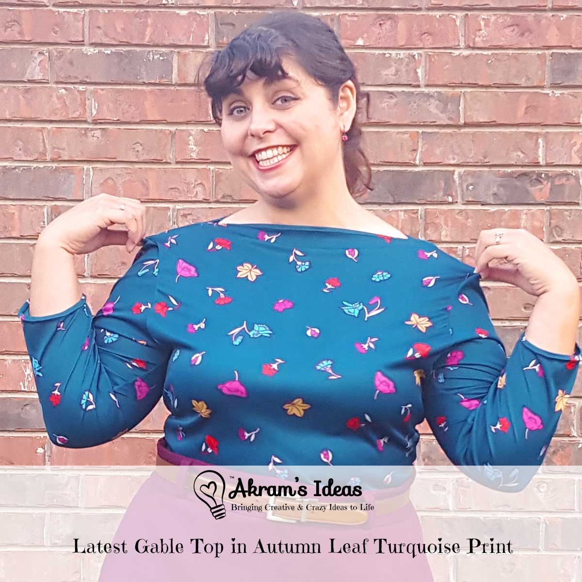 A look at my latest Gable Top pattern from Jennifer Lauren Handmade. This time I used a lovely autumn leaf print in turquoise.