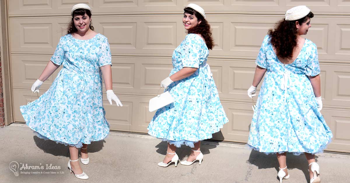 Revealing my Easter Spring Dress 2017 made using Tracy Reese Vogue 1397 in a lovely monochromatic rose blue fabric.