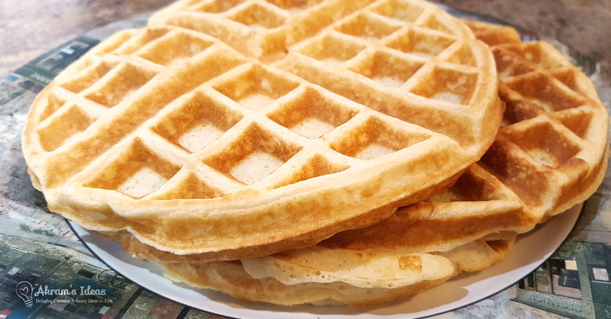 Recipe True Belgian Waffles, these waffles are caramelized and crisp on the outside and light and fluffy on the inside.