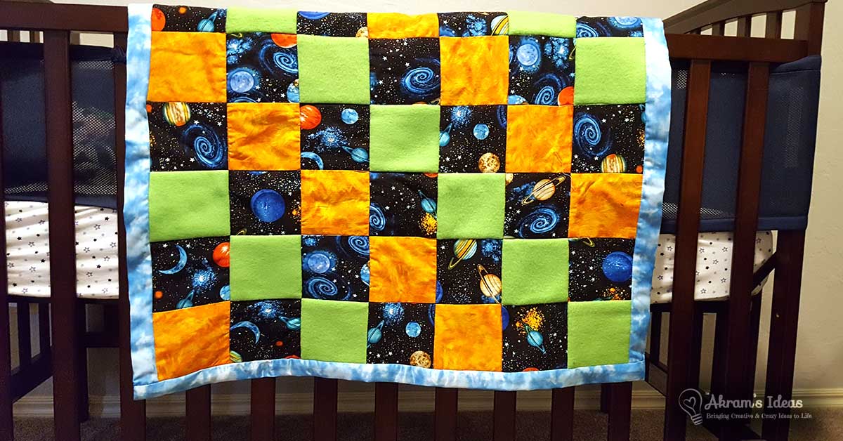 Learn to sew an easy baby block quilt using a standard nine block method for creating a basic quilt design.