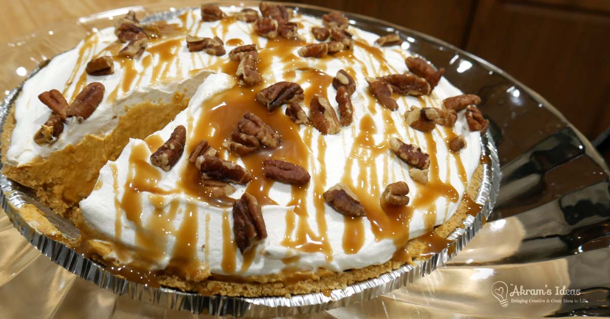 Recipe for Turtle Pumpkin Pie a no-bake quickie bake recipe is a classic twist on a pumpkin pie that's super delicious