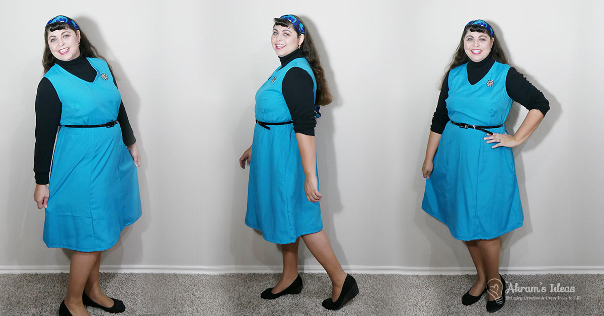 Review of my latest Vintage Pledge make Simplicity 5890 a jumper dress.